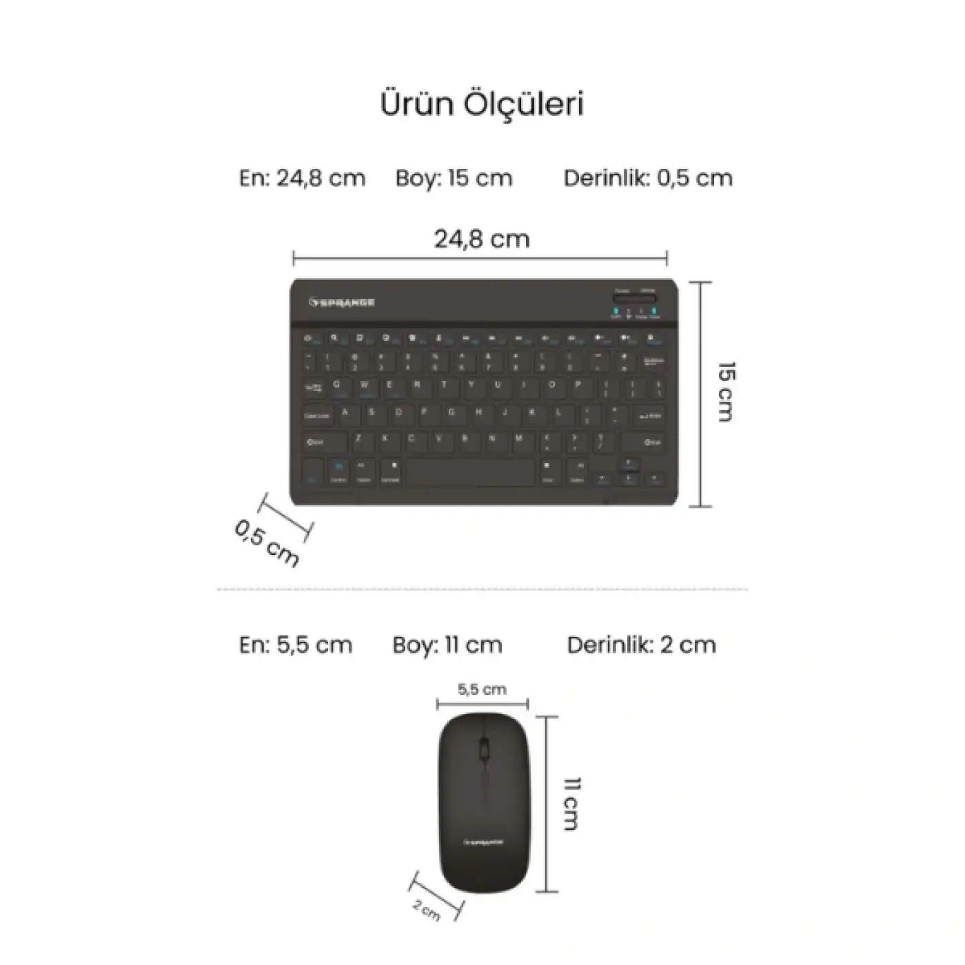 Siyah Kablosuz Klavye Ve Mouse Seti