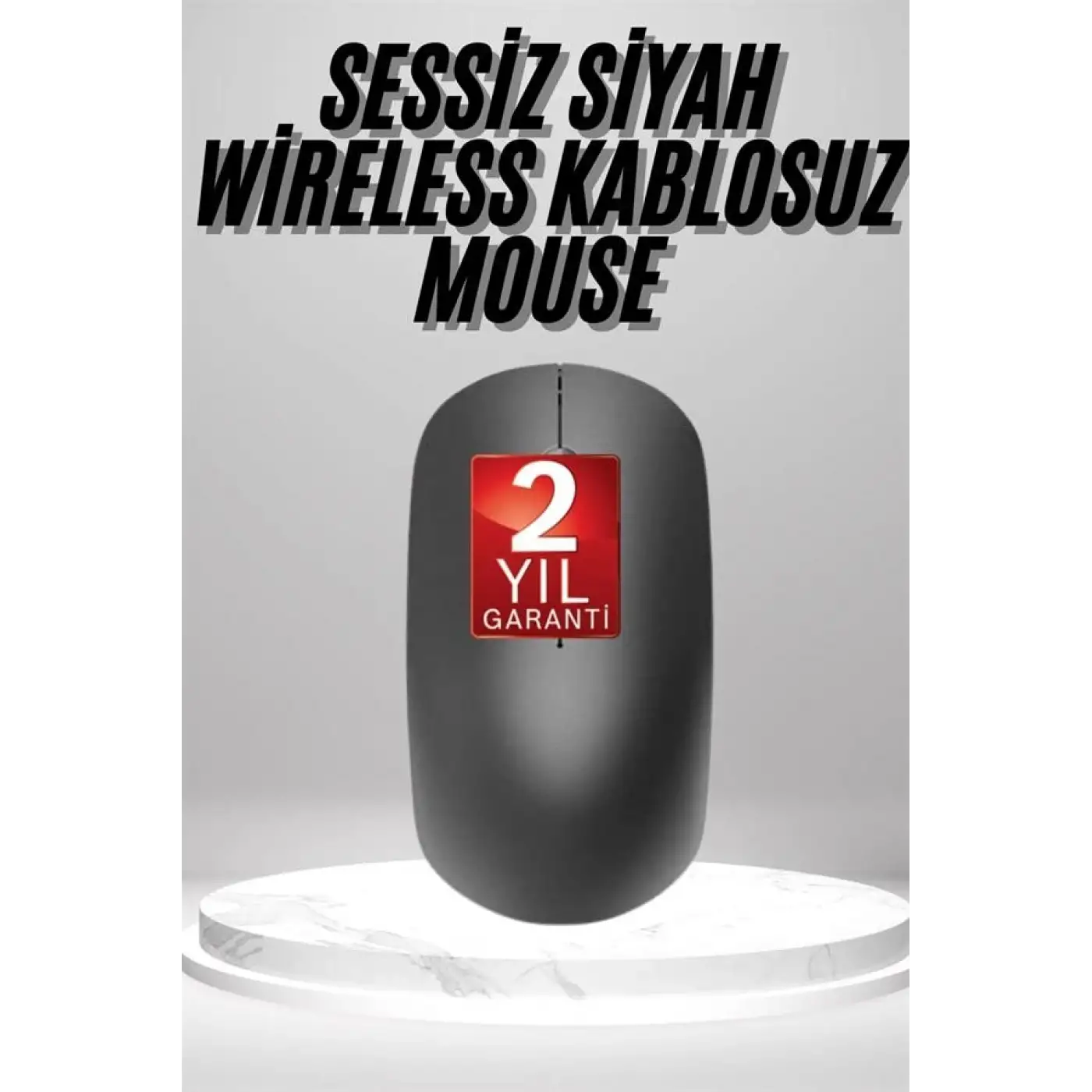 Siyah Kablosuz Mouse Wireless Mouse Minimal Tasarım