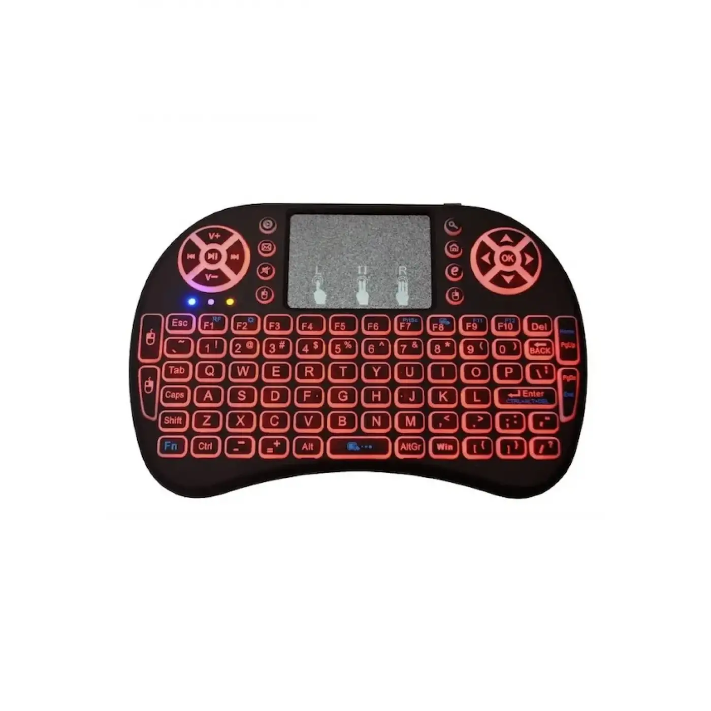 Smart Tv Box Ps3 Uyumlu Kablosuz Dokunmatik Işıklı Şarjlı Touchpadli Mini Q Klavye