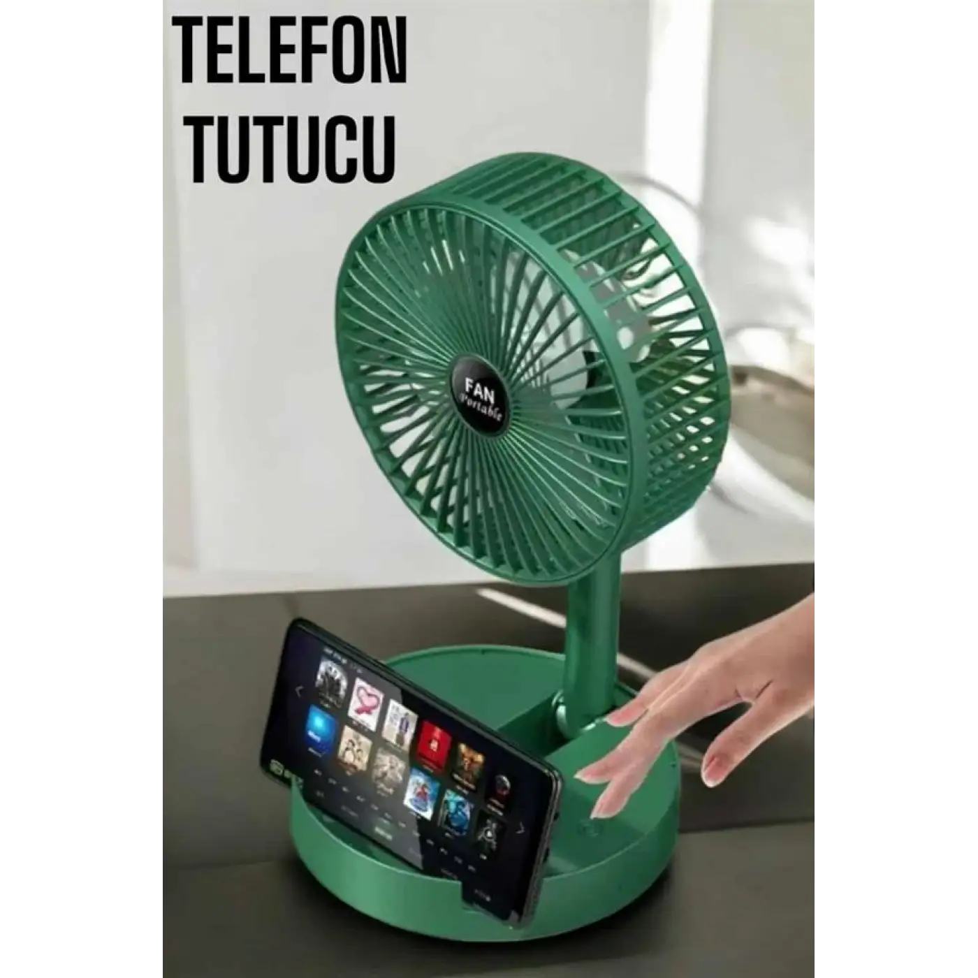 Soğutucu Vantilatör Telefon Standlı Mini Fan
