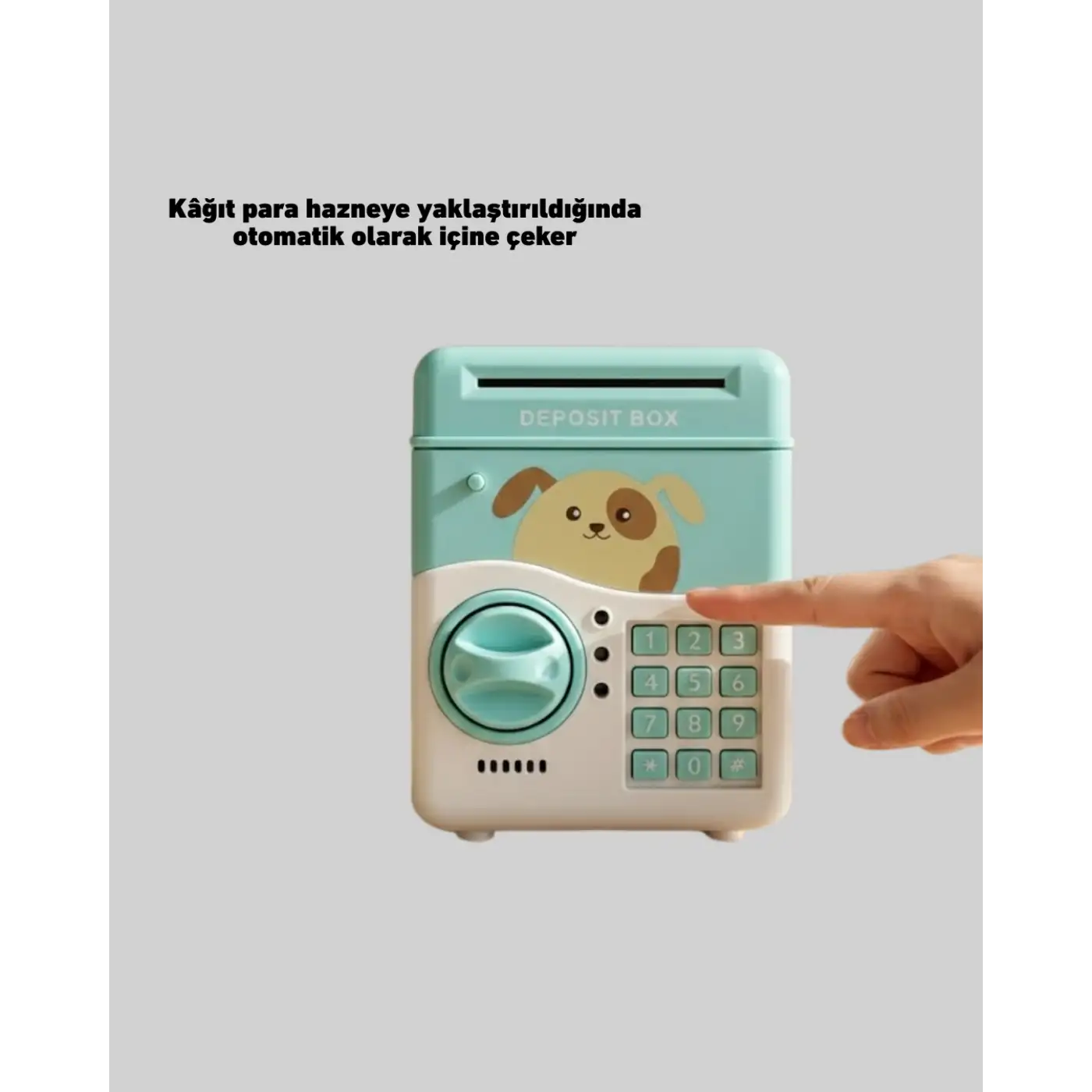 Su Yeşili Elektronik Şifreli ATM Tasarımlı Para Biriktirme Kumbarası