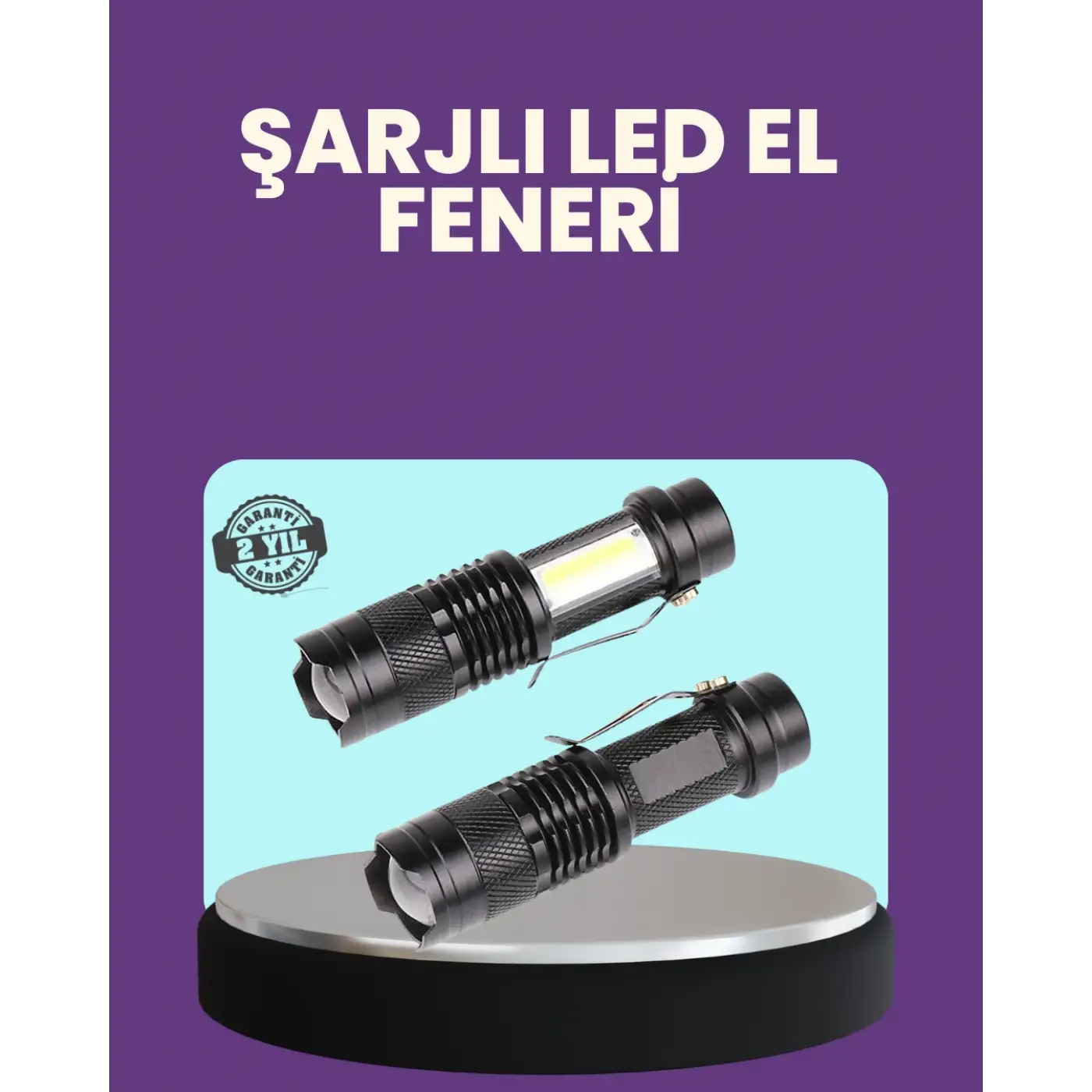 Suya Dayanıklı 4 Modlu Mini LED El Feneri