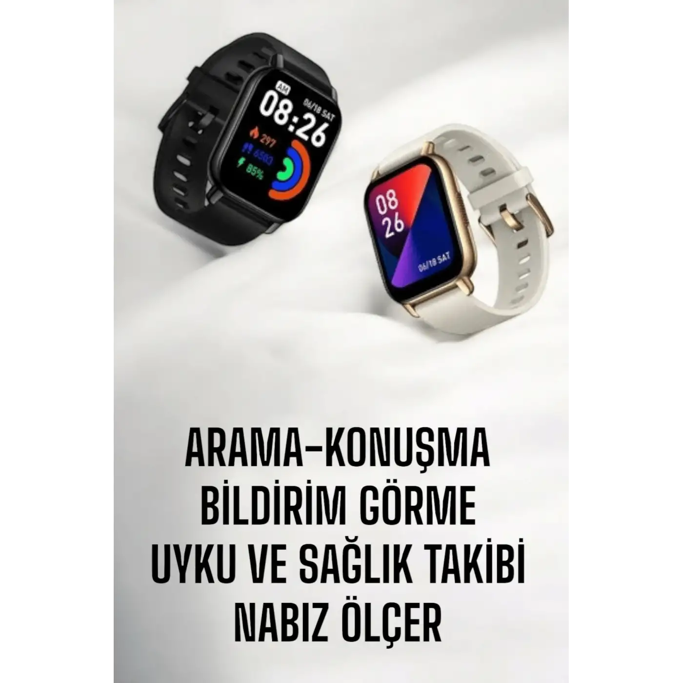 Suya Dayanıklı Bluetooth Akıllı Saat GPS, Adımsayar, Nabız & Sağlık Takibi