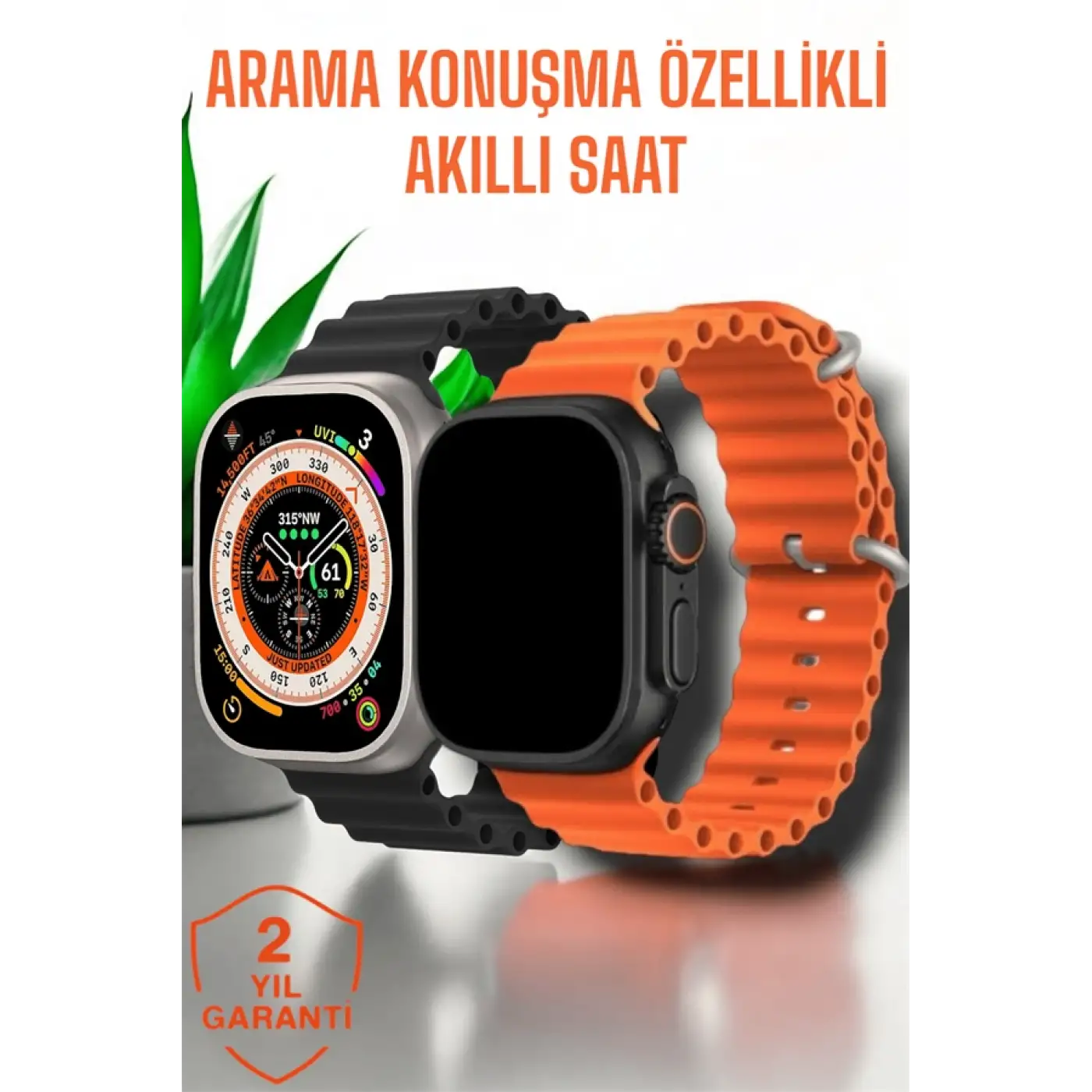 Suya ve Toza Dayanıklı 45 MM Akıllı Saat Bildirim ve Cevapsız Çağrı Görüntüleme