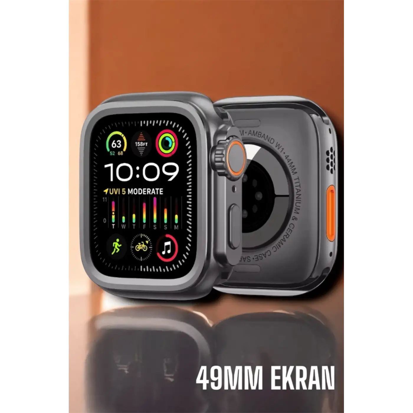 Suya ve Toza Dayanıklı 45 MM Akıllı Saat Bildirim ve Cevapsız Çağrı Görüntüleme