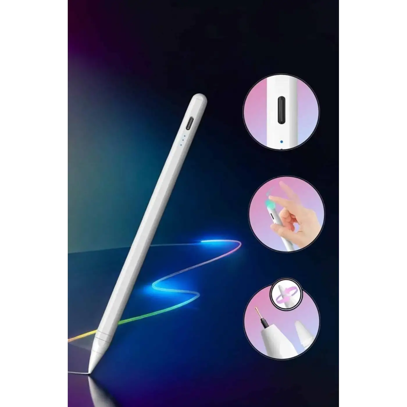 Tablet Kalemi Stylus Pen Dokunmatik Kalem Android Ve İOS Uyumlu Şarjlı