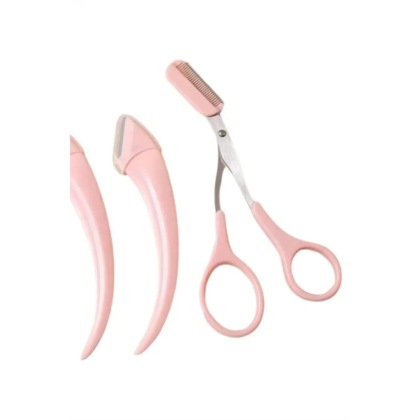 Taraklı Kaş Bıyık Makası Ve Kaş Ustura Seti Kaş Bıyık Tüy Alma Epilasyon Aleti 2li Set