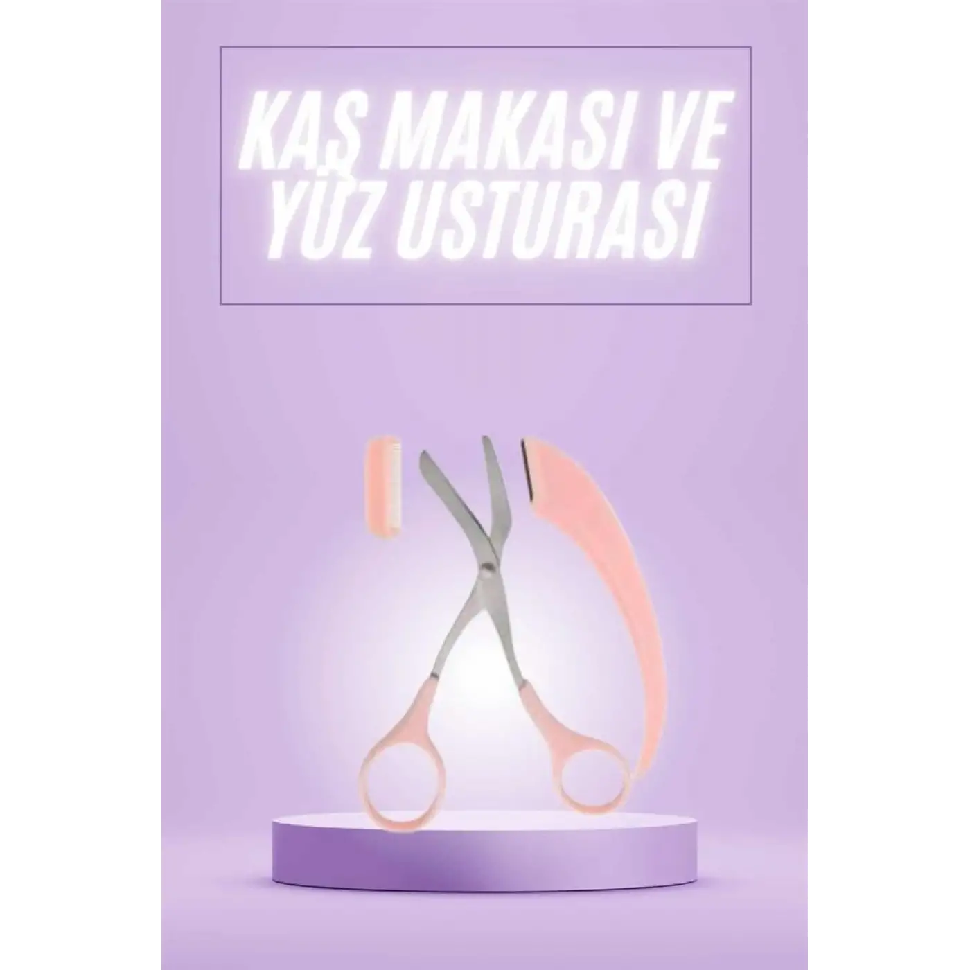 Taraklı Kaş Makası ve Ustura Seti Kaş Düzeltme Makası Kaş Bıyık Alma Aleti