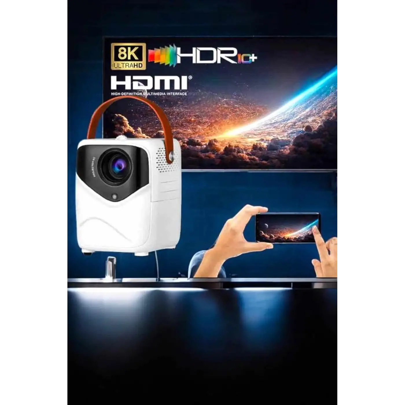 Taşınabilir Android Projeksiyon Wifi Destekli 4K Multimedia Tabanlı Ev Ve Ofis Tipi