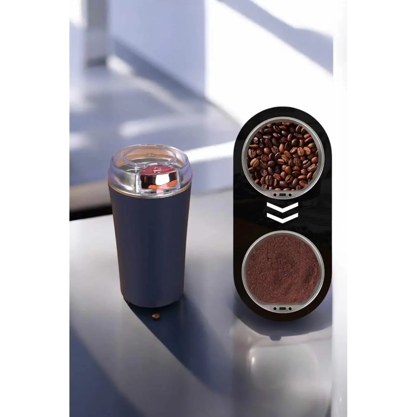 Taşınabilir Kahve & Baharat Öğütücü, Kolay Temizlenebilir ve Uzun Ömürlü Paslanmaz Çelik