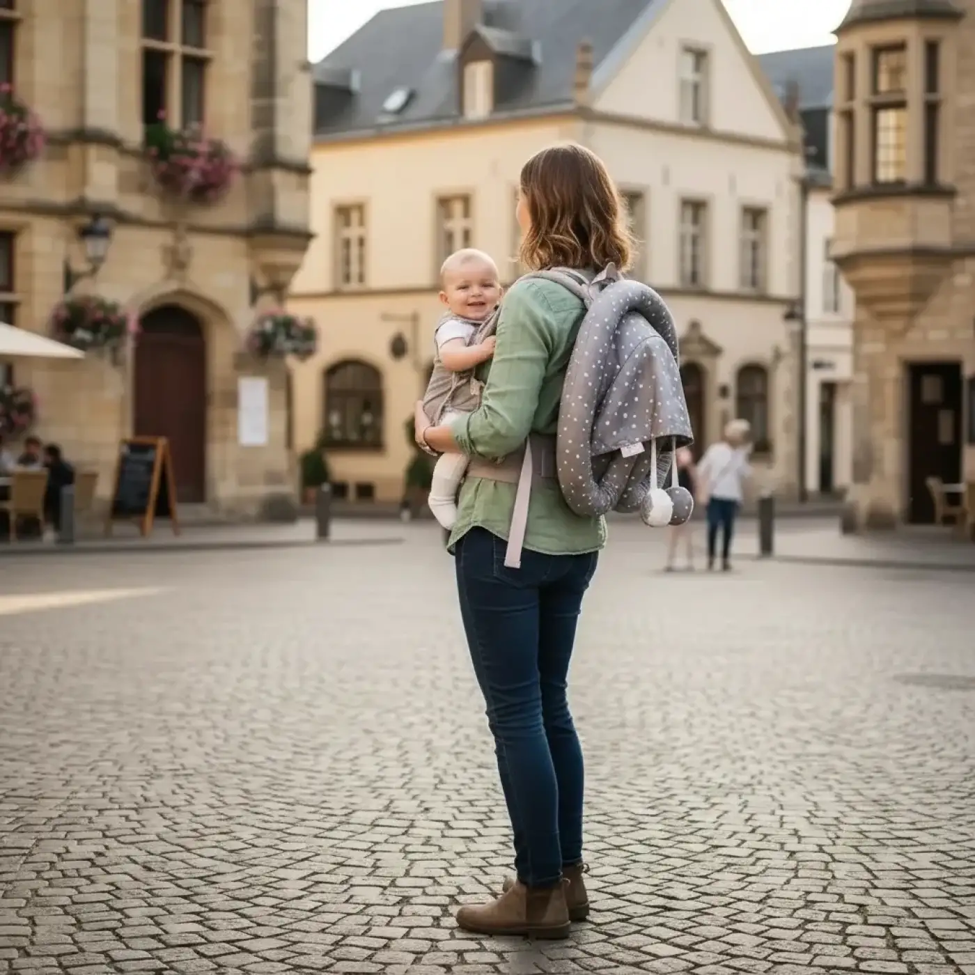 Taşınabilir Portatif Bebek Yatağı,Sırt Çantasına Dönüşebilen Portatif Bebek Beşiği (Gri)