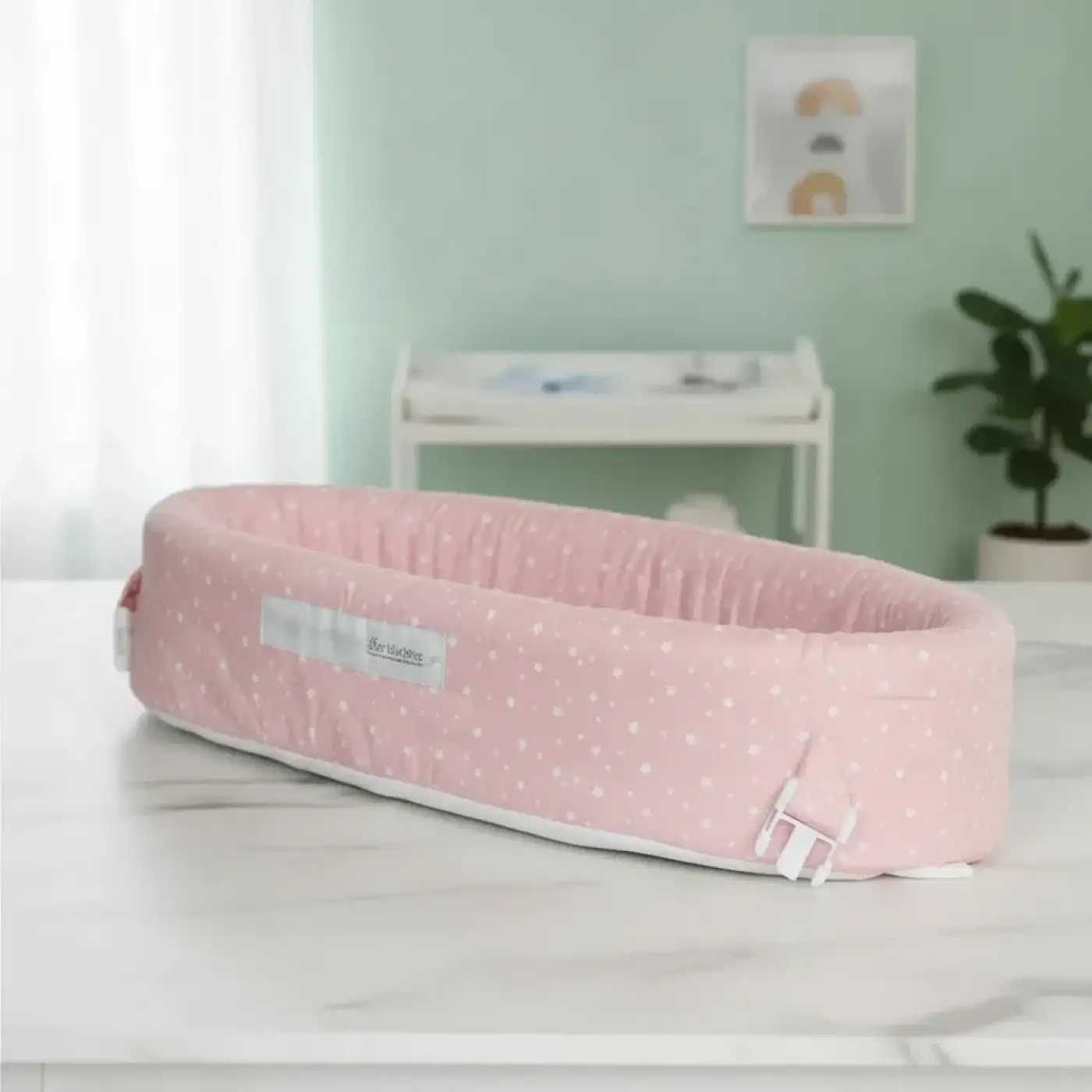 Taşınabilir Portatif Bebek Yatağı,Sırt Çantasına Dönüşebilen Portatif Bebek Beşiği (Pembe)