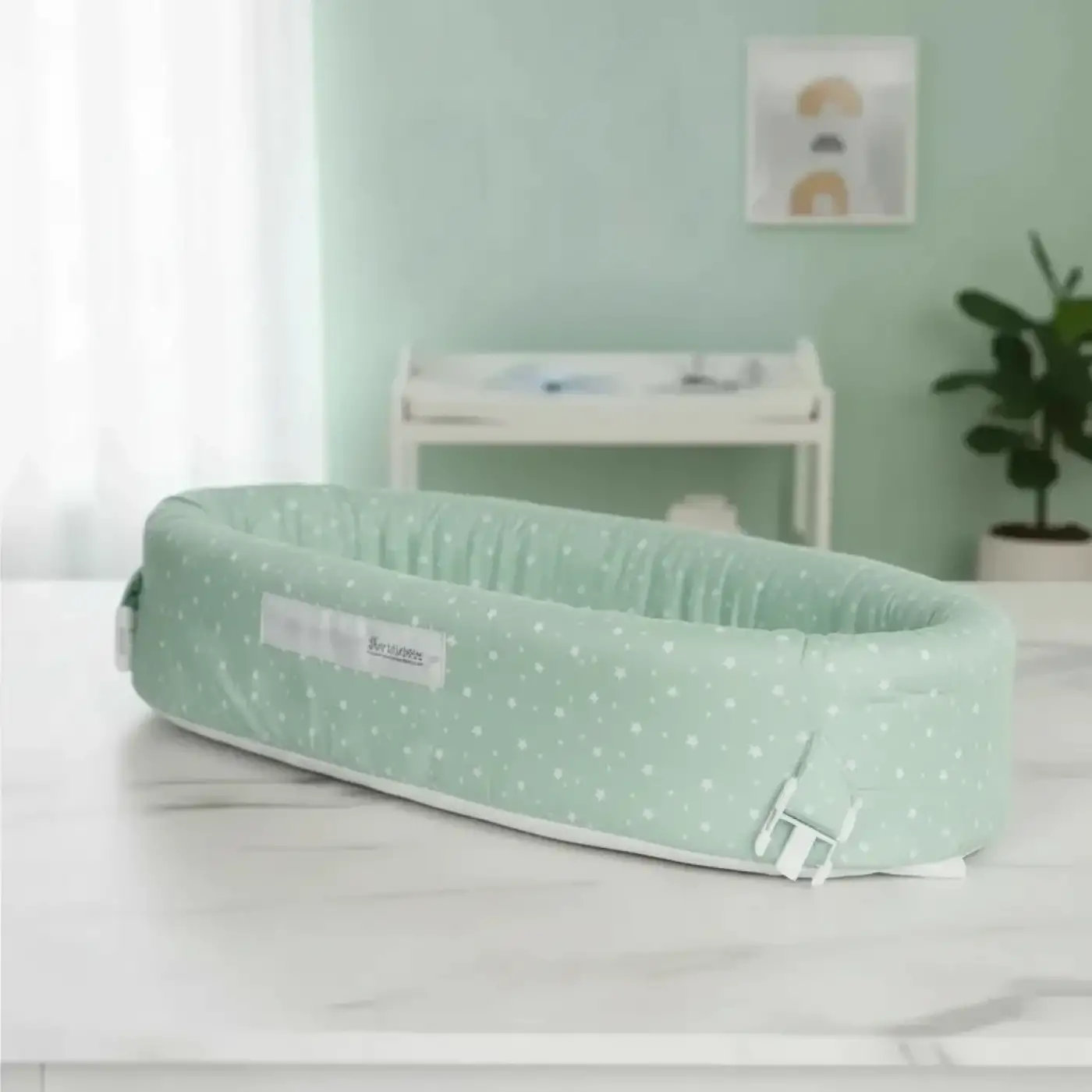 Taşınabilir Portatif Bebek Yatağı,Sırt Çantasına Dönüşebilen Portatif Bebek Beşiği (Yeşil)