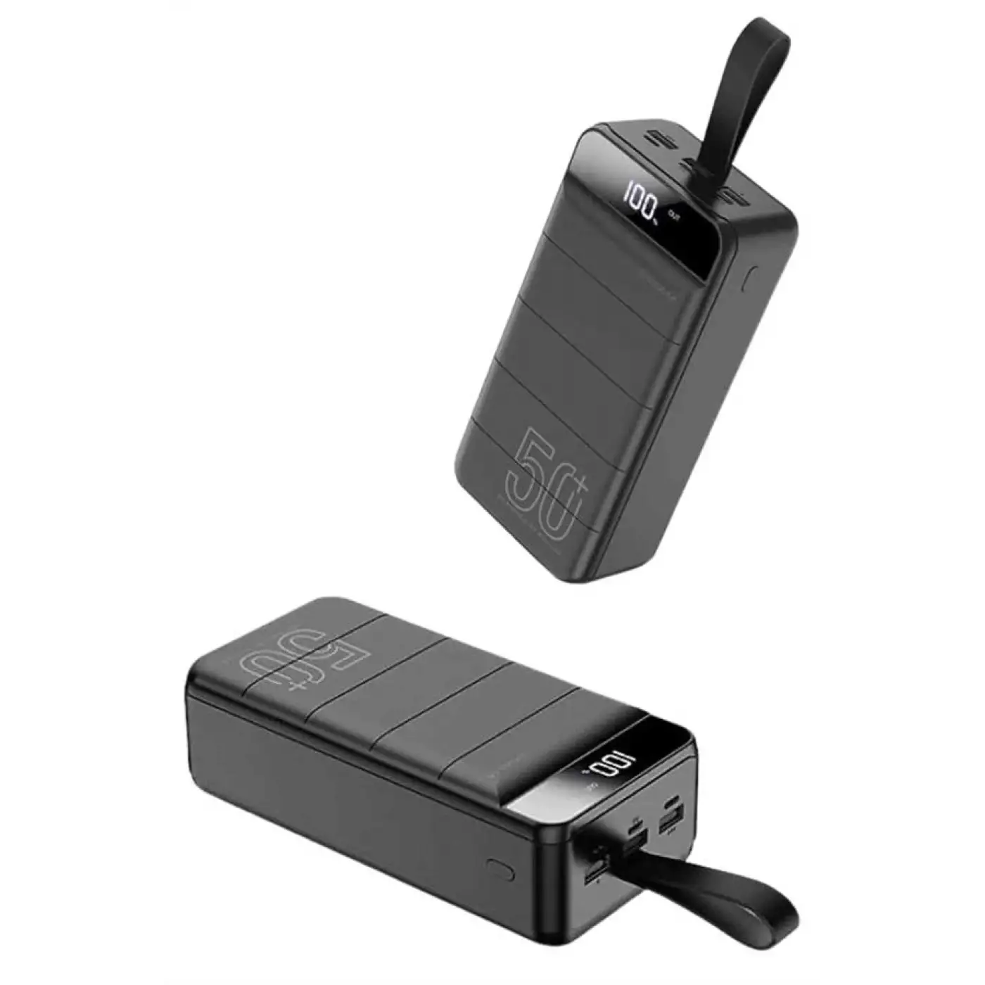 Taşınabilir Powerbank 50.000 mAh 4 Girişli Hızlı Şarj Led Göstergeli Fenerli Şarj