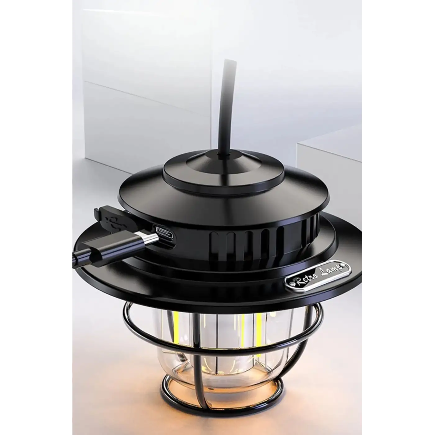 Taşınabilir Retro Fener Su Geçirmez Dış Mekan Güçlü LED Kamp Bahçe Feneri Dekor