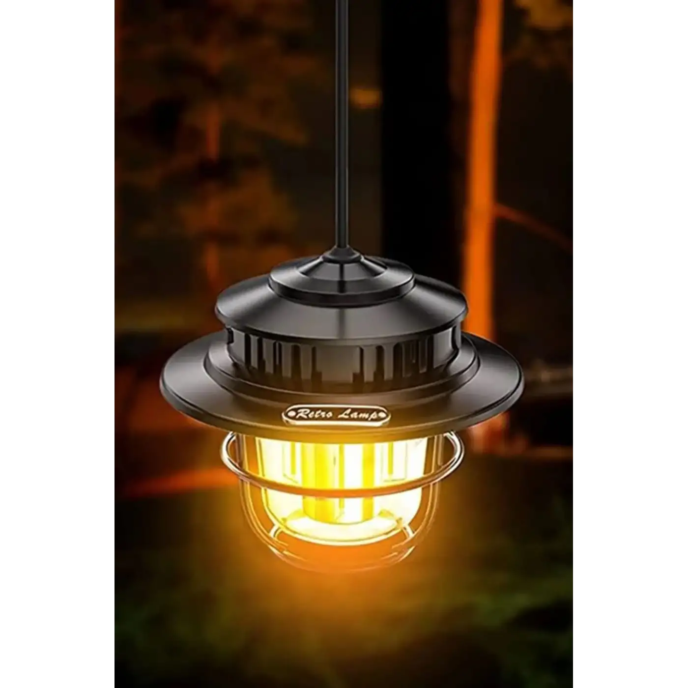 Taşınabilir Retro Fener Su Geçirmez Dış Mekan Güçlü LED Kamp Bahçe Feneri Dekor