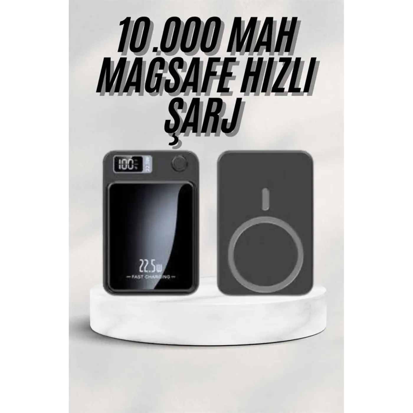 Taşınabilir Şarj Magsafe Powerbank 10.000 mAh Hızlı Şarj Led Göstergeli Kablosuz