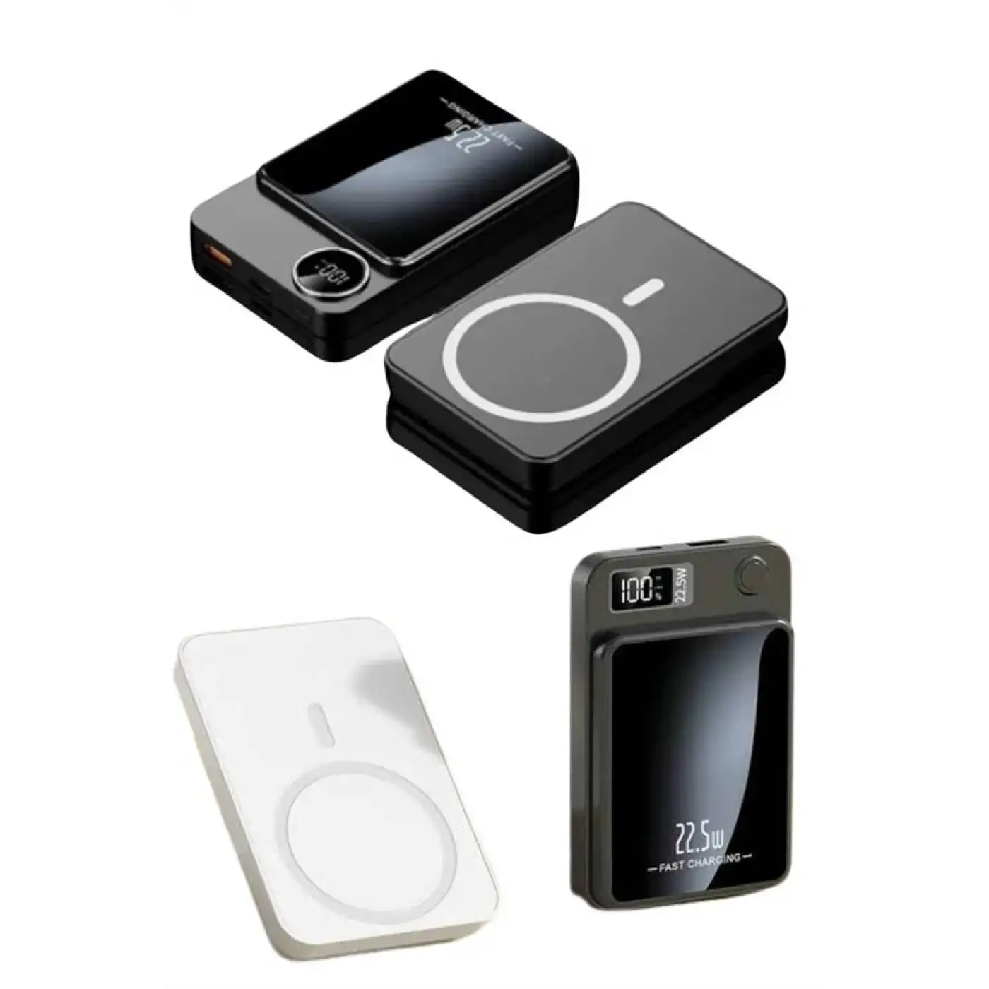 Taşınabilir Şarj Magsafe Powerbank 10.000 mAh Hızlı Şarj Led Göstergeli Kablosuz