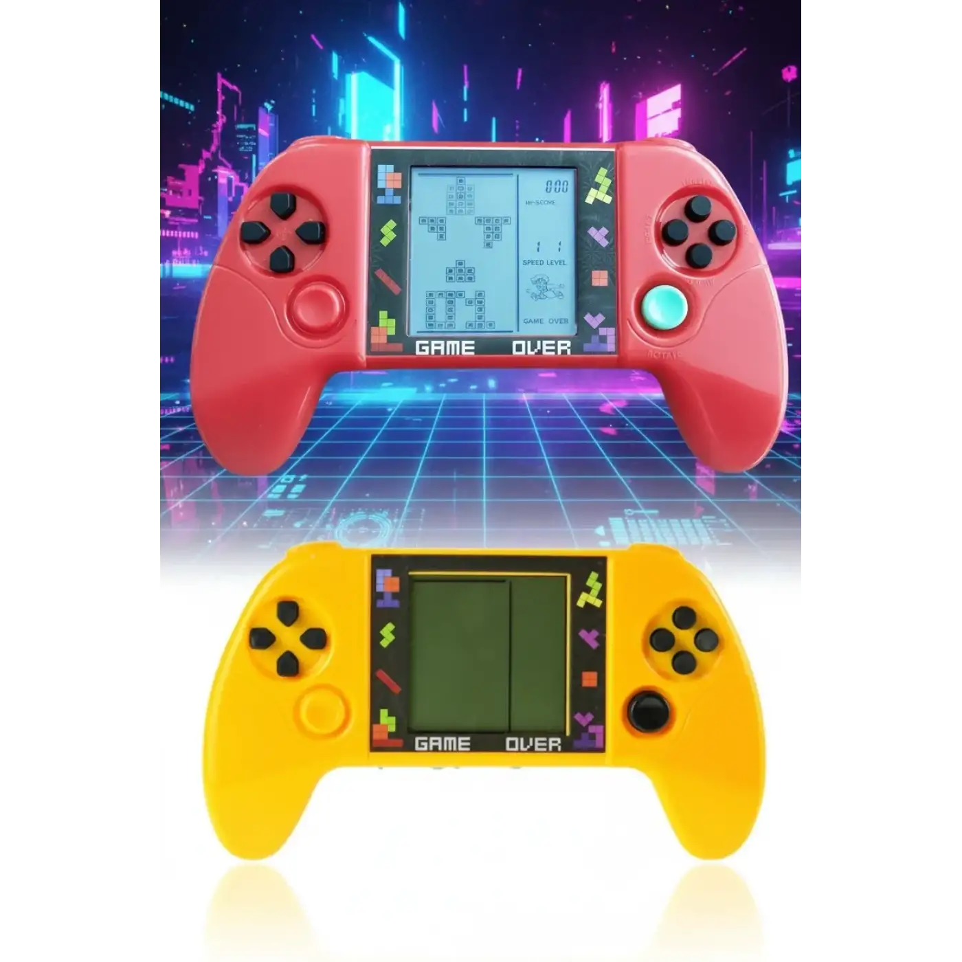 Taşınabilir Tetris Oyun Konsolu Renkli Retro Oyun Aleti Çocuklar İçin Eğlenceli Mini Konsol