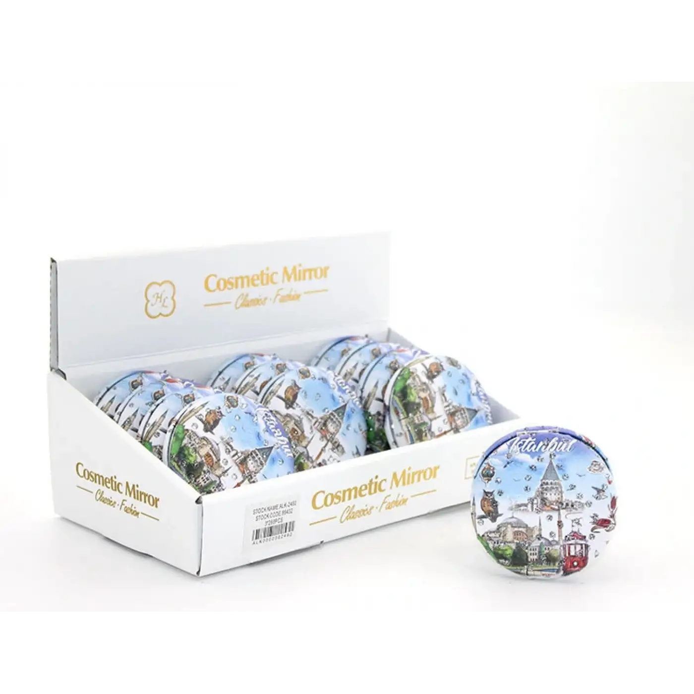 Taşlı İstanbul Tasarımı El Aynası Kalın Model 5