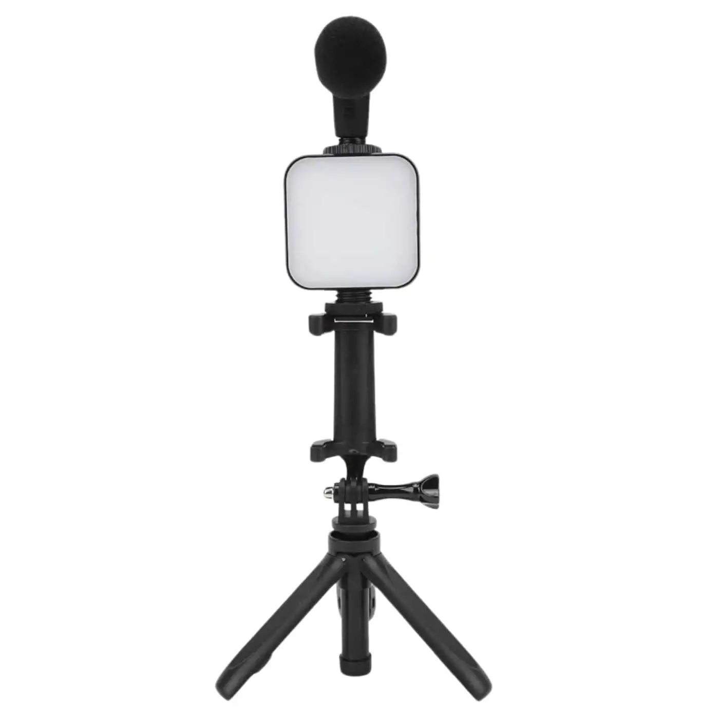 Telefon Tutucu Mini Mikrofonlu Tripod Vlog Çekim Video