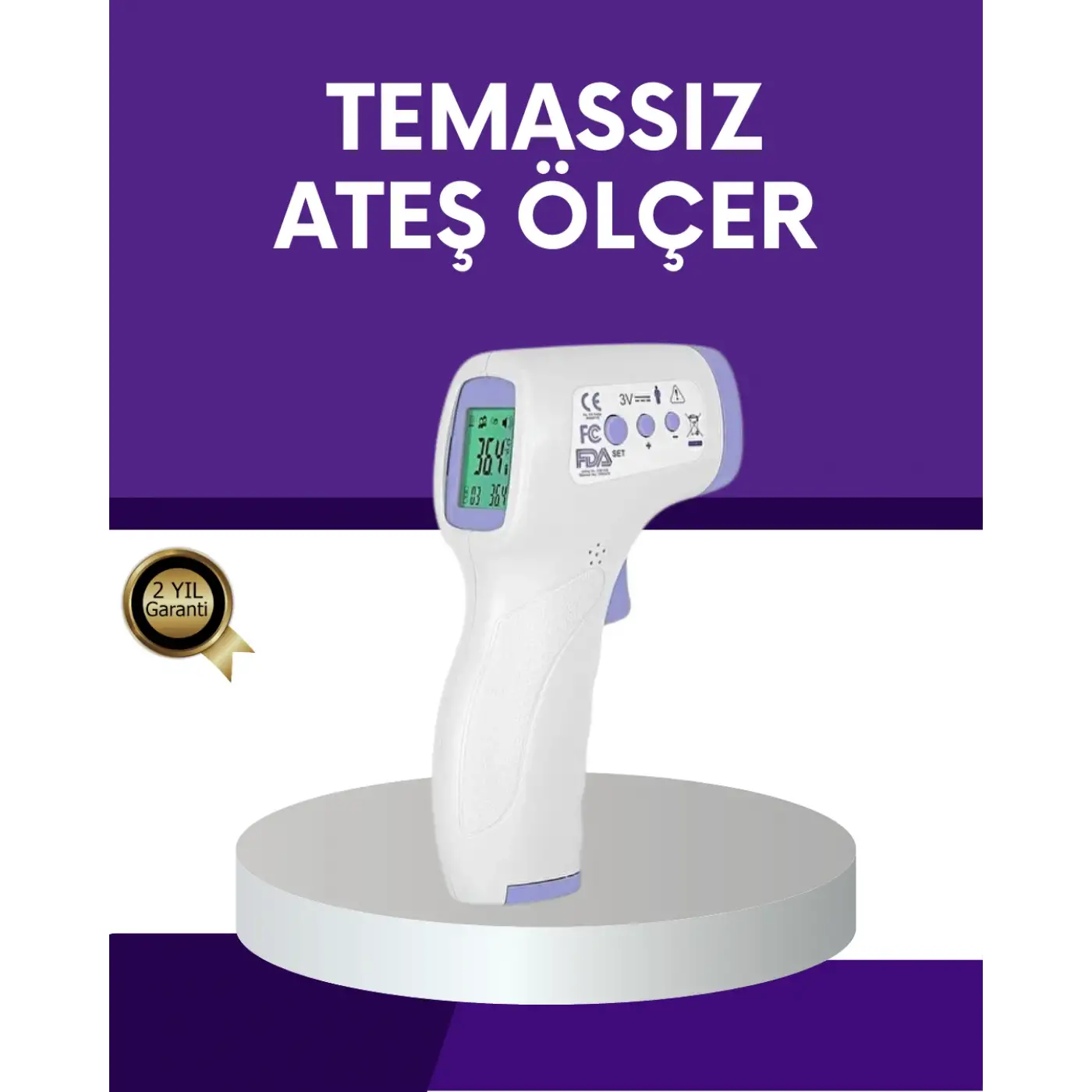 Temassız Ateş Ölçer Dijital Kızılötesi Termometre Hızlı Ölçüm