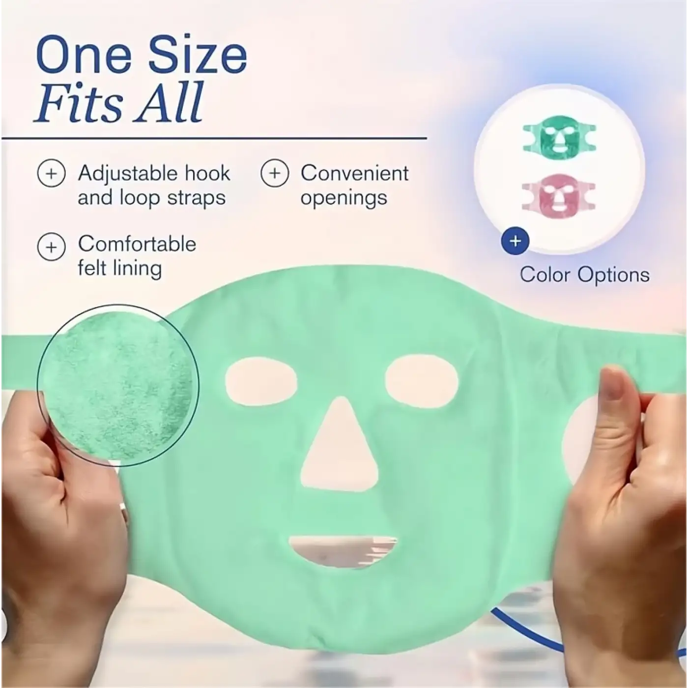 Terapi Jel Yüz Maskesi Soğuk Ve Sıcak Boncuklu Ayarlanabilir Maske (Yeşil)