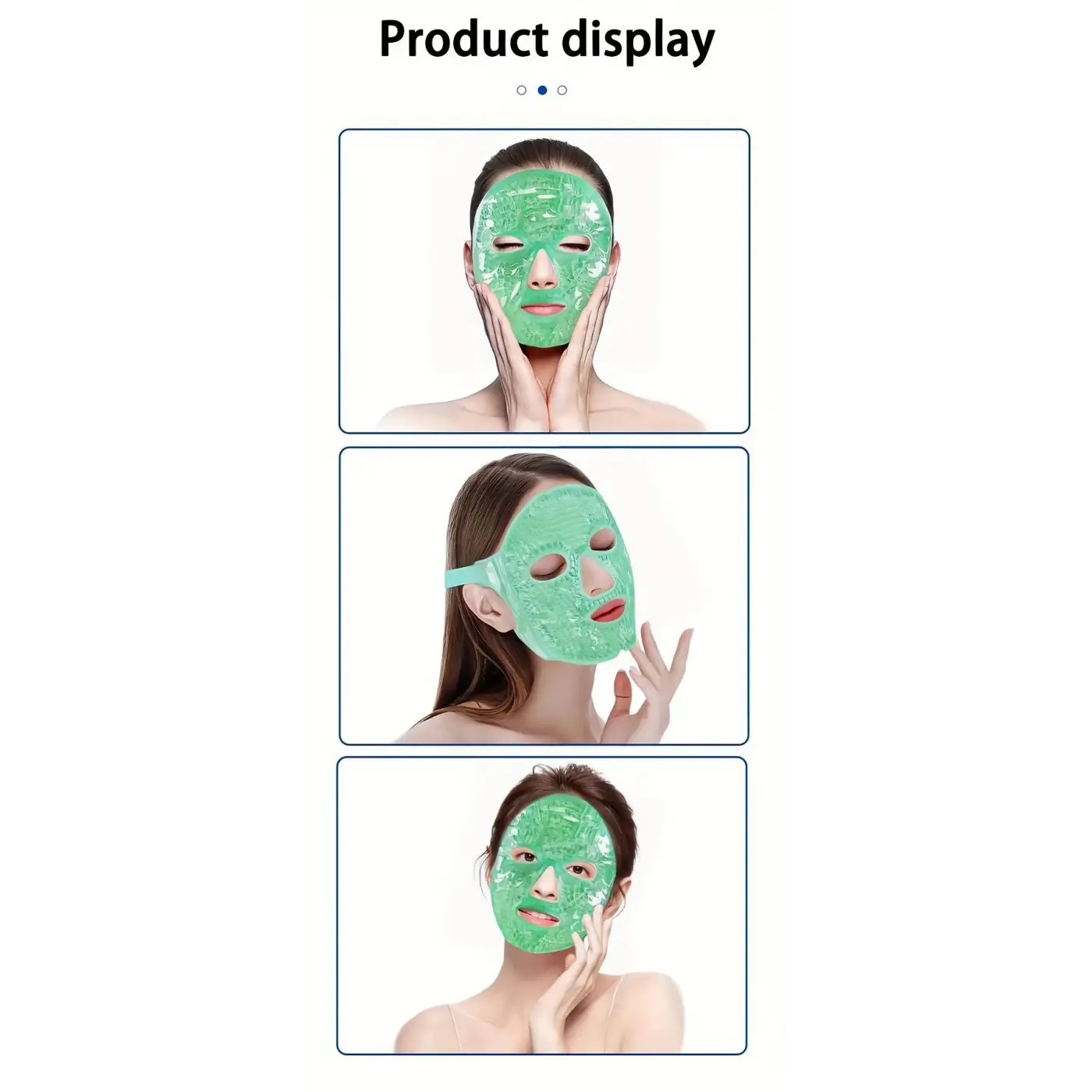Terapi Jel Yüz Maskesi Soğuk Ve Sıcak Boncuklu Ayarlanabilir Maske (Yeşil)