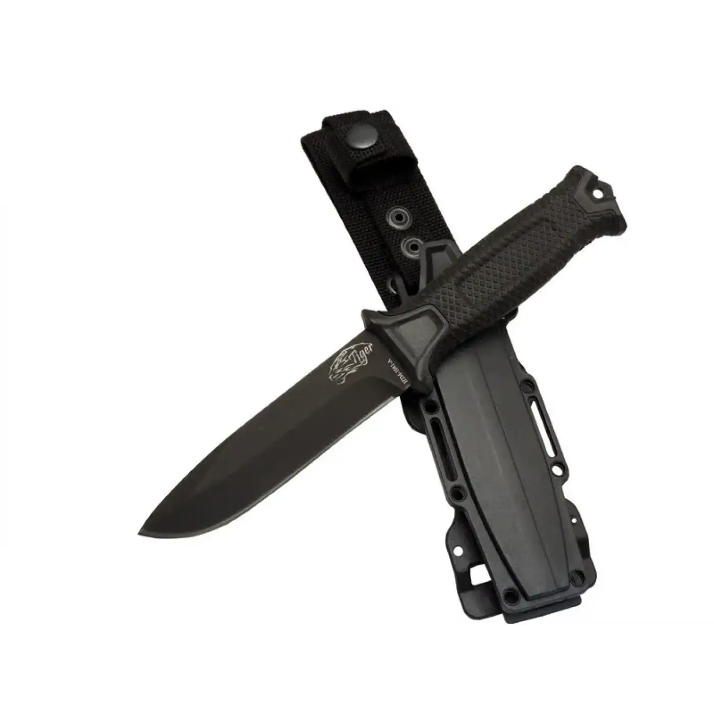 Tiger Tactical Htm 1041 A Siyah Outdoor / Survival Bıçak 27cm - Kauçuk Sap, Kılıflı, Kutulu