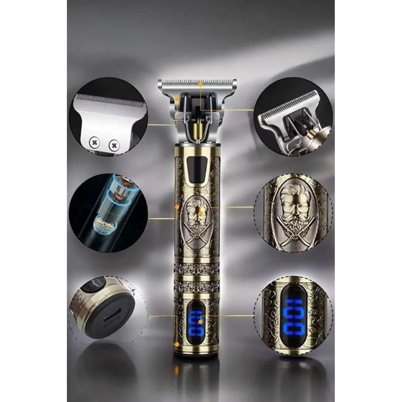 Tıraş Makinesi Çizik Tıraş Paslanmaz Çelik Uzun Ömürlü Şarjlı