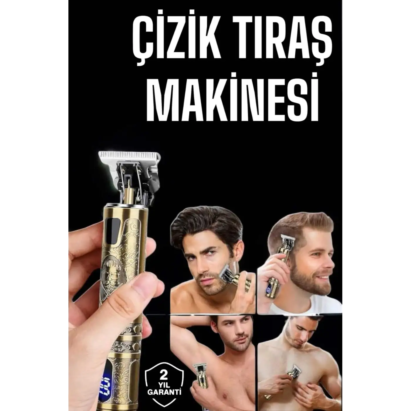 Tıraş Makinesi Şarjlı Profesyonel Saç Kesme Makinesi Gold Çizik Tıraş