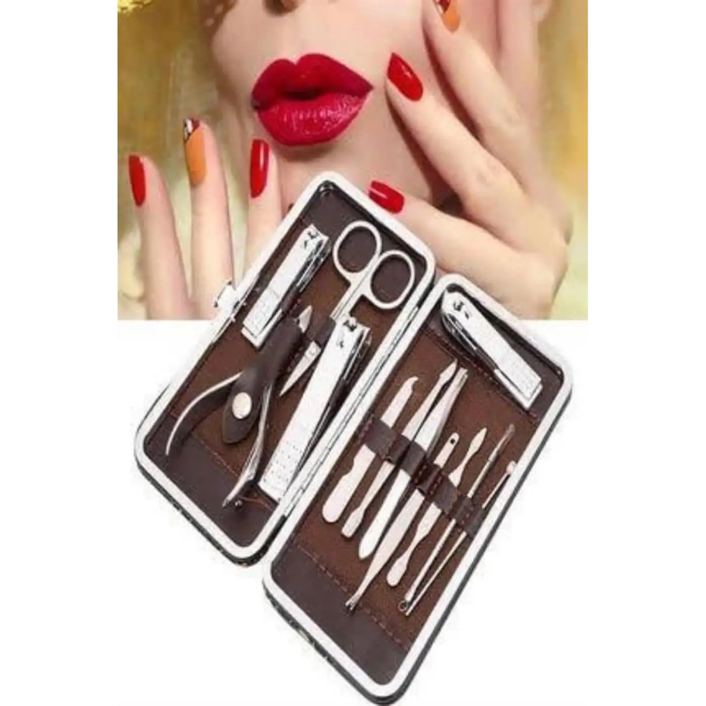 Tırnak Bakım Seti Tırnak Düzeltme Batık 12 Parça Çanta Tipi Manikür Pedikür