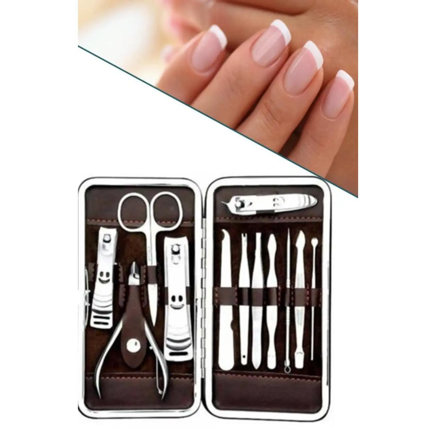 Tırnak Bakım Seti Tırnak Düzeltme Batık 12 Parça Çanta Tipi Manikür Pedikür