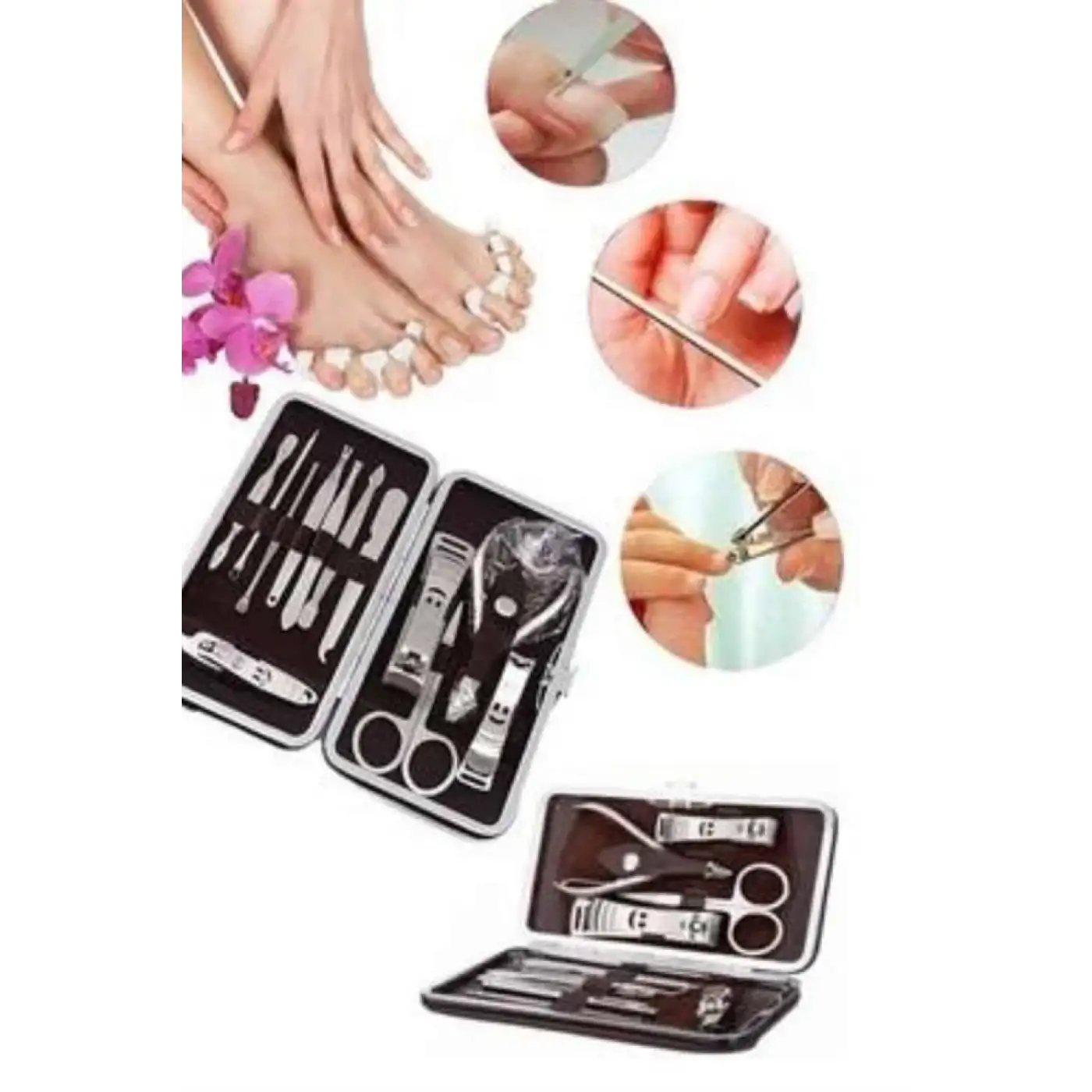 Tırnak Bakımı Tırnak Makası Profesyonel 12 Parça El Ayak Manikür Pedikür Seti