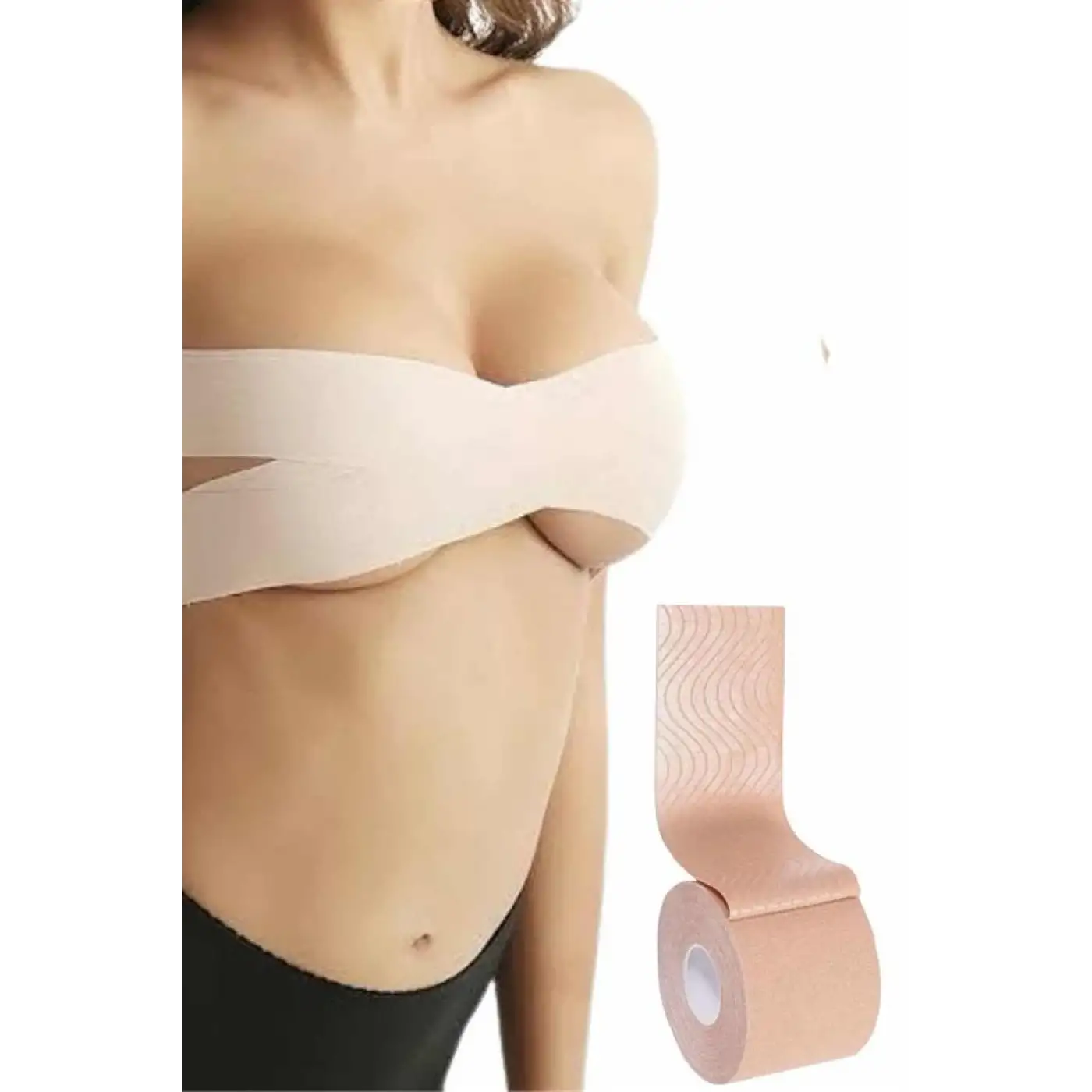 Toparlayıcı Göğüs Bandı Şekillendirici Ten Rengine Uygun Esnek Hassas Ciltlere Uygun