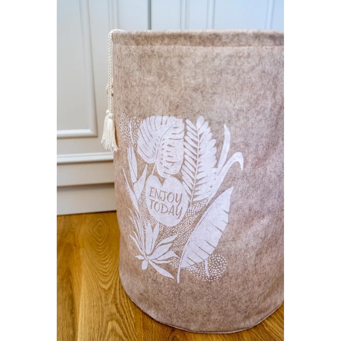 Torbalı ve Kulplu Püskül Detaylı Düzenleyici Çok Amaçlı Organizer Keçe Sepet -03631