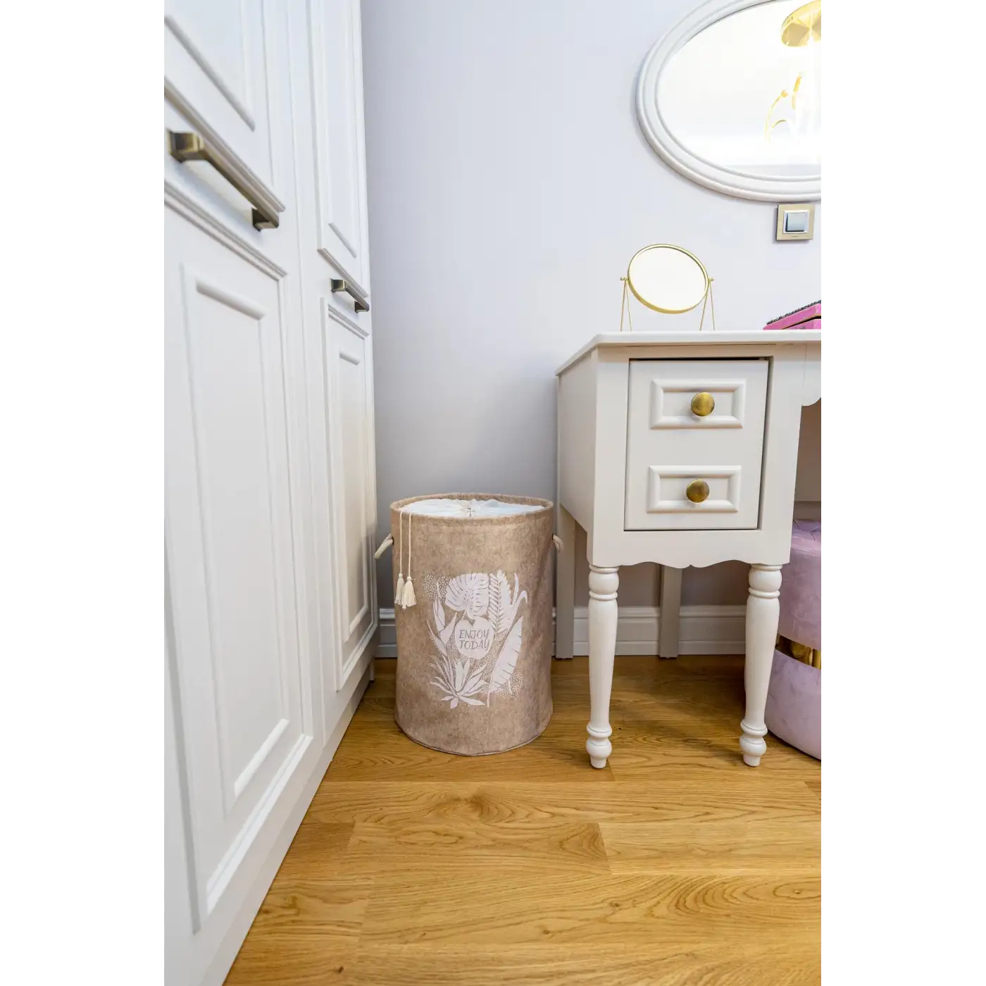 Torbalı ve Kulplu Püskül Detaylı Düzenleyici Çok Amaçlı Organizer Keçe Sepet -03631