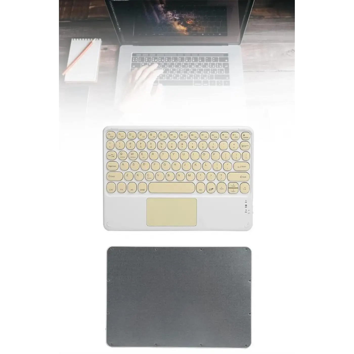 Touchpad Tüm Cihazlara Uyumlu Bluetooth Klavye Touchpad Slim Kablosuz Wifi Q Klavye