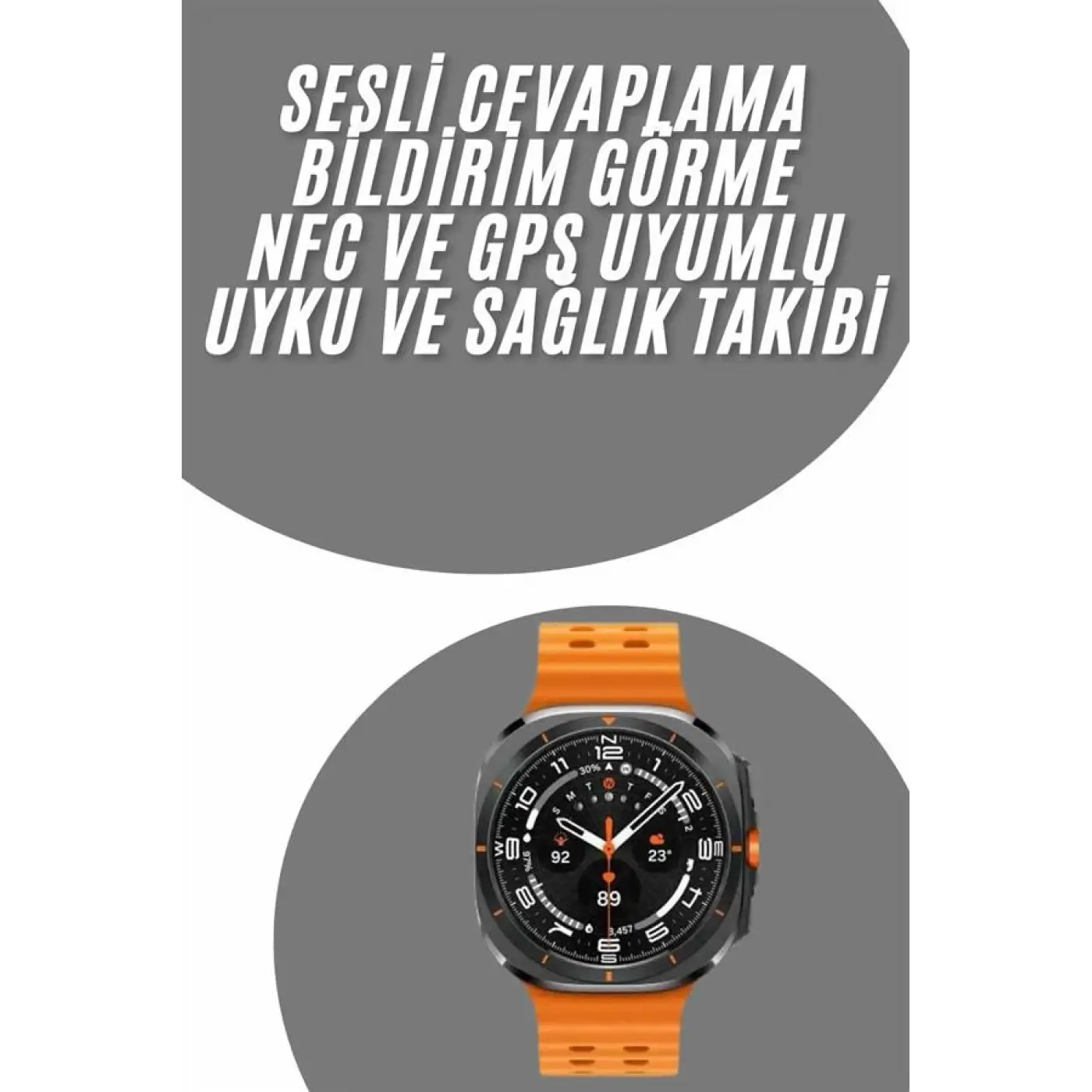 Tüm Telefonlara Uyumlu Akıllı Saat Uyku ve Sağlık Takibi Nabız Ölçer Adım sayar