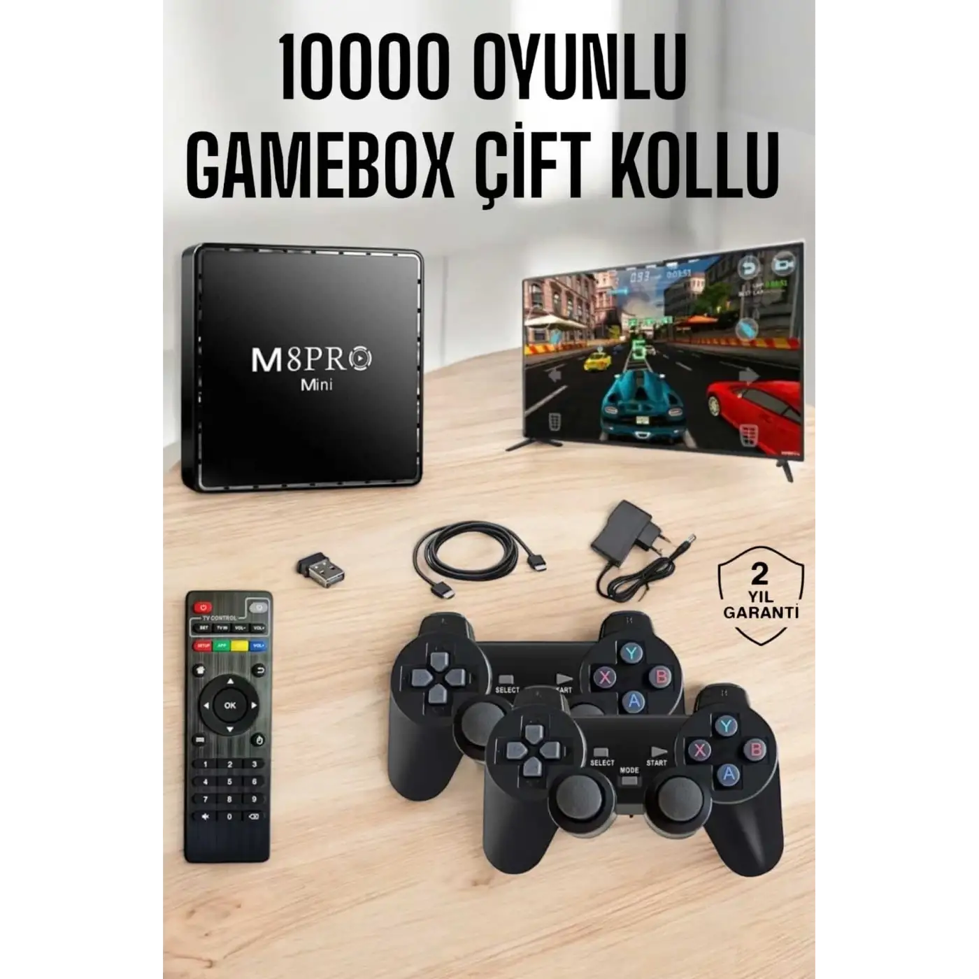 TV Box Çift Oyun Kollu 10000 Oyunlu Atari