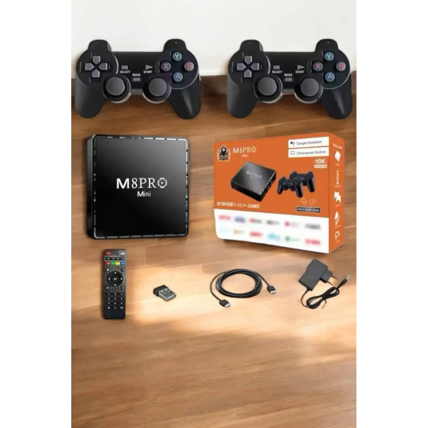 TV Box Çift Oyun Kollu 10000 Oyunlu Atari