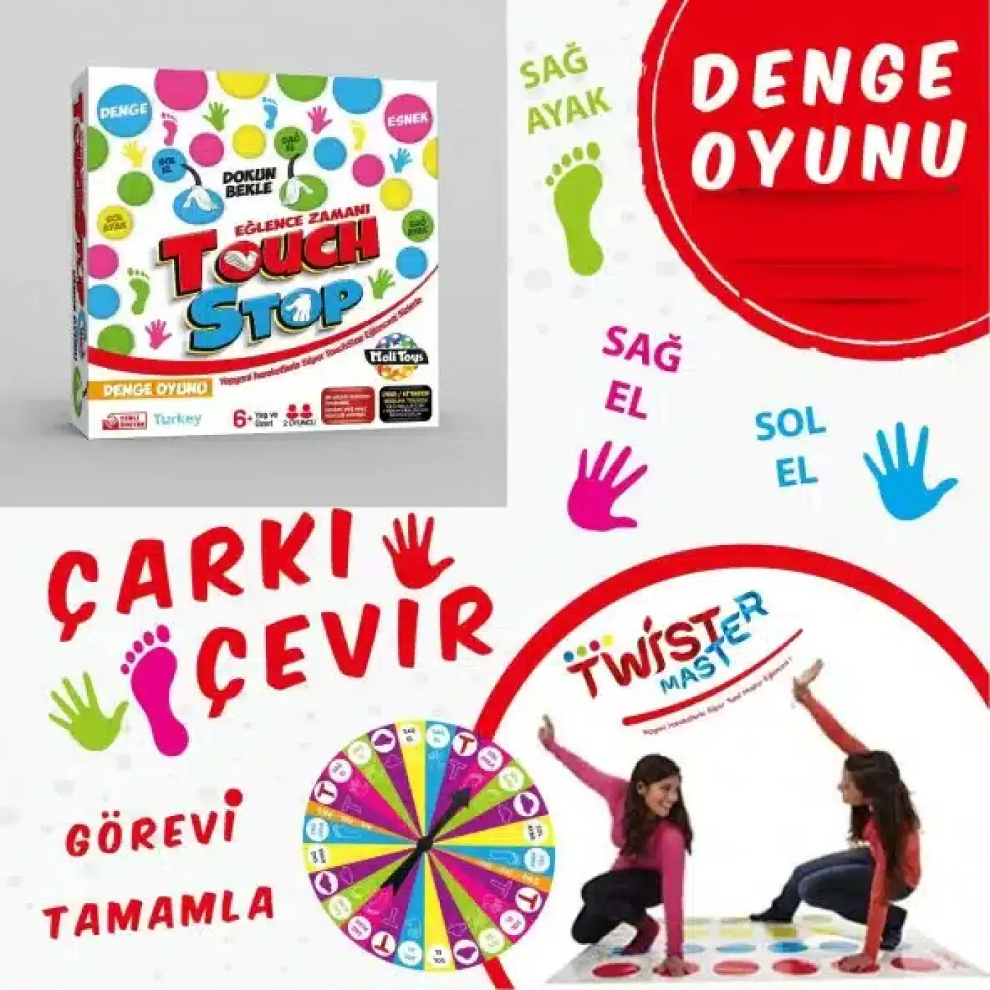 Twist Master Denge Oyunu Touch Stop V2 Eğlenceli Dikkat Algı Hareket Aile Oyunu