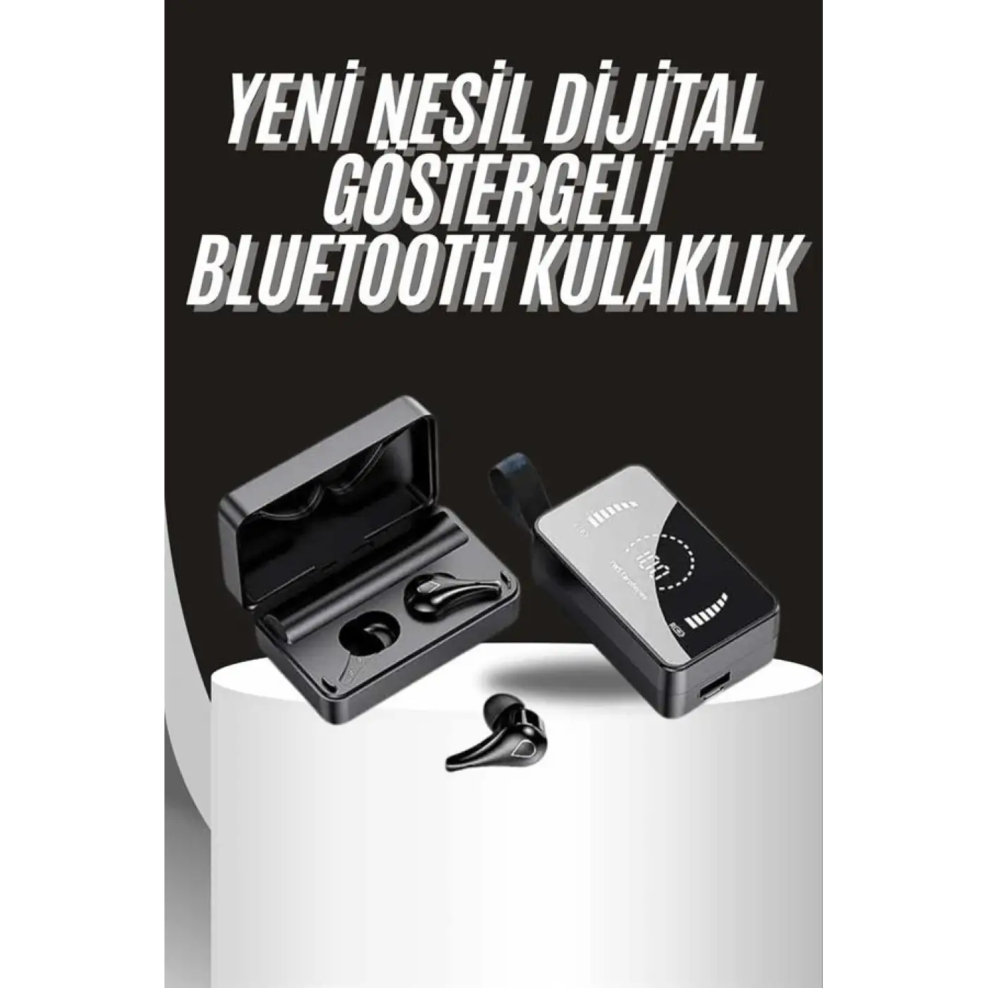TWS Bluetooth Kulaklık Aynalı Kulaklık Dijital Göstergeli Dokunmatik Kontrol