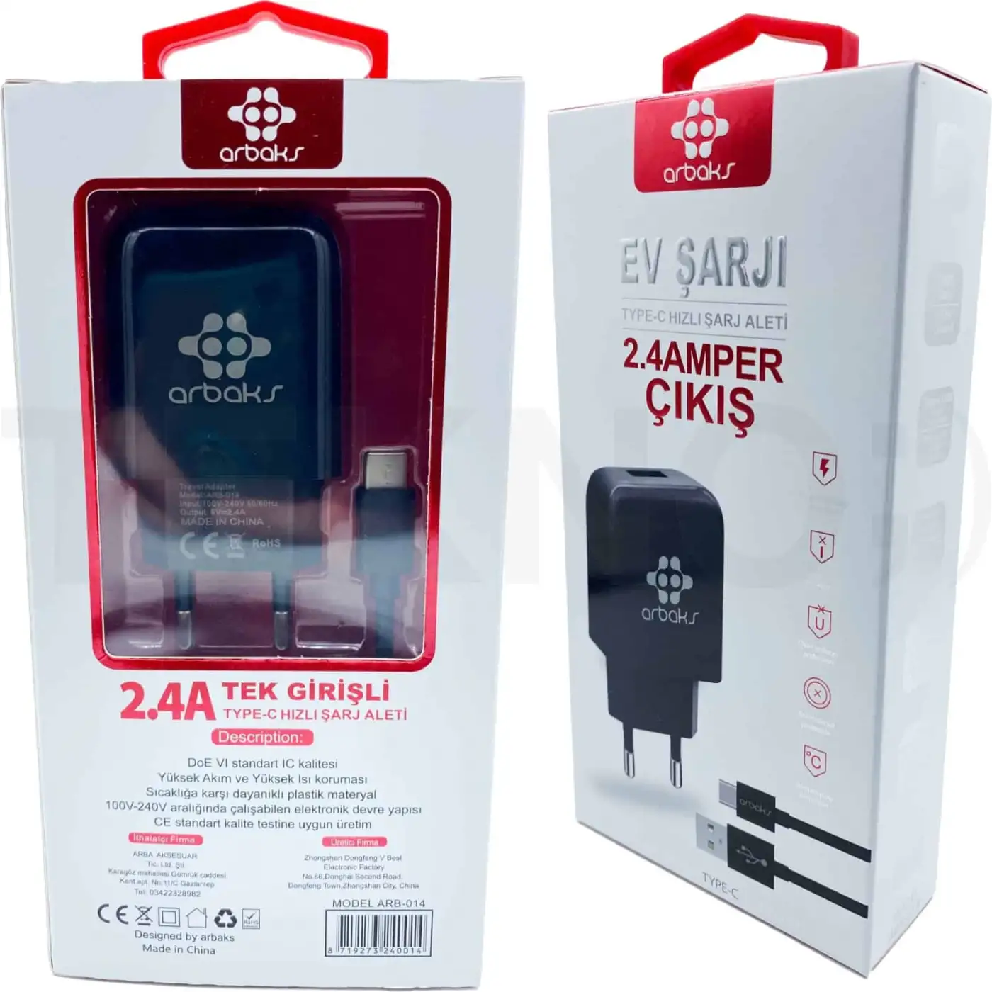 TYPE-C / 3.4A-18W Qualcomm Hızlı Şarj Aleti Arbaks ARB-014