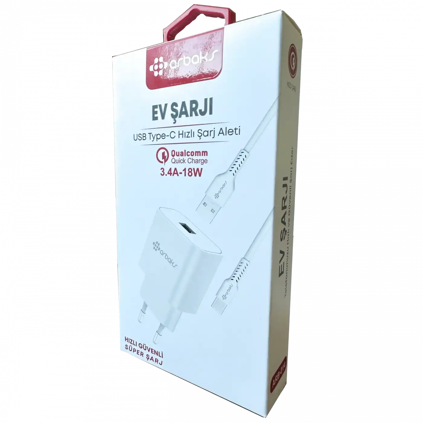 TYPE-C / 3.4A-18W Qualcomm Hızlı Şarj Aleti Arbaks ARB-014