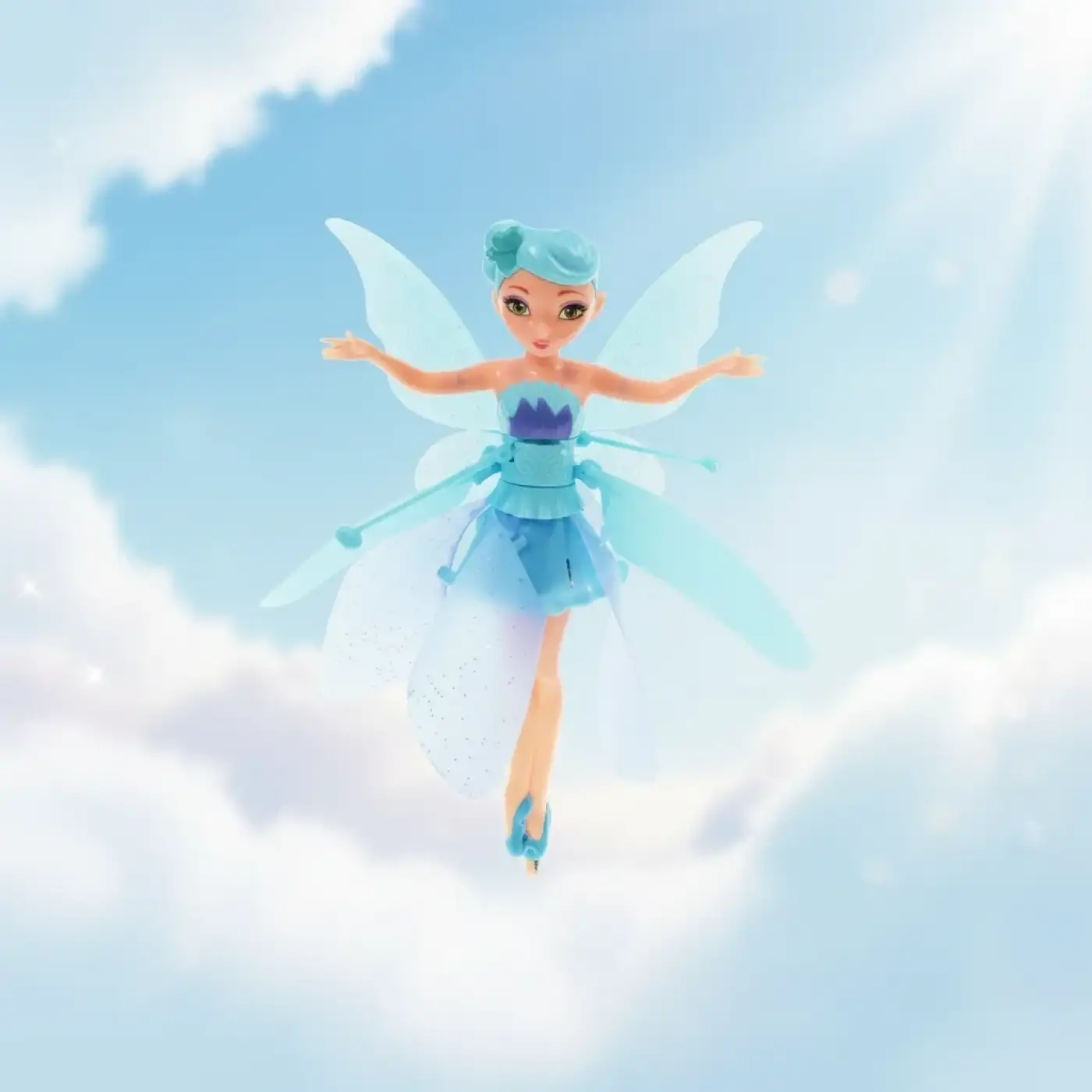 Uçan Peri Oyuncak Usb Kablolu ve Şarj Edilebilir Oyuncak Bebe Mavisi