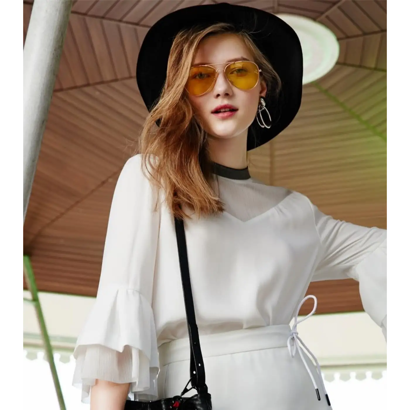 Unisex Gold Metal Çerçeveli Damla Gözlük (kutulu)