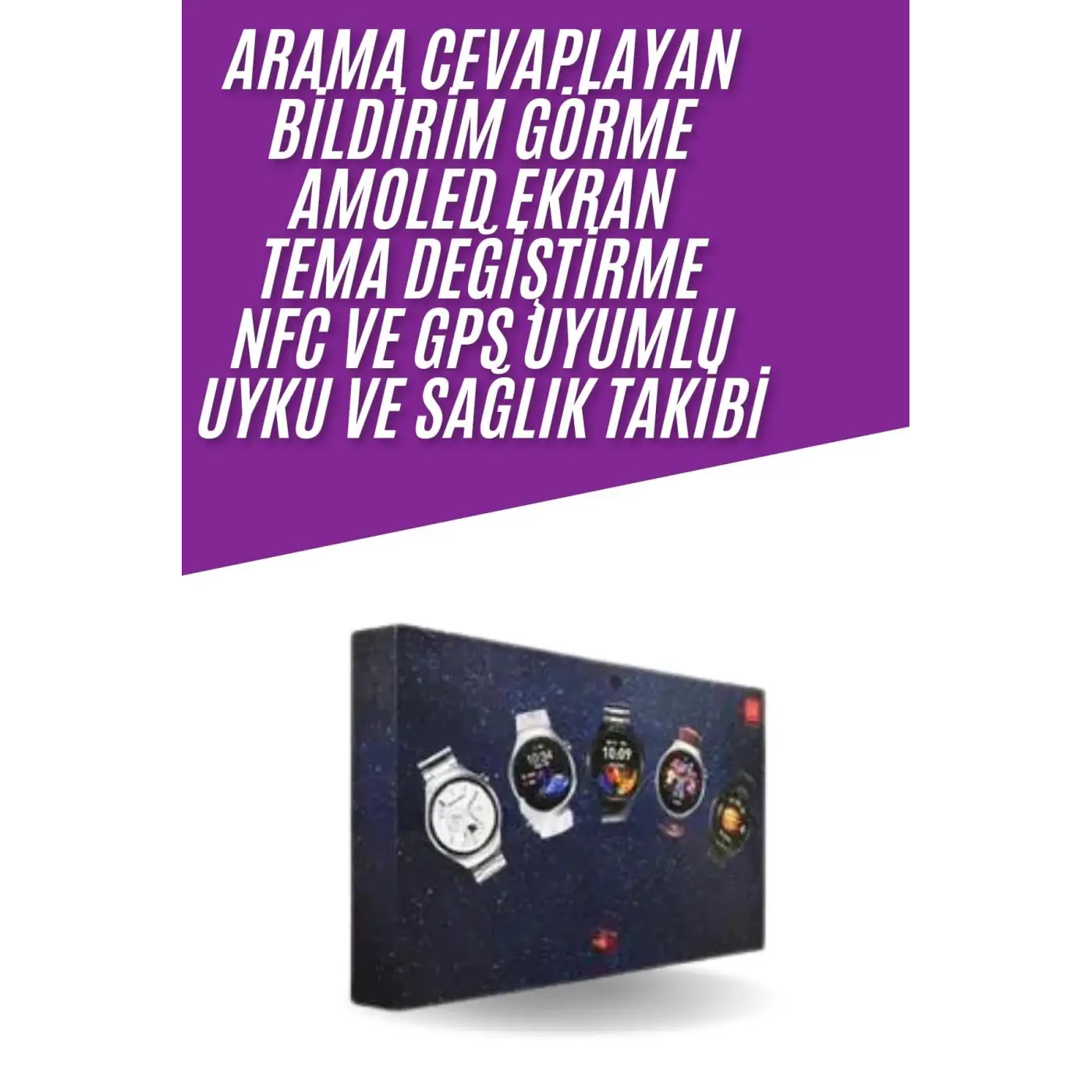 Unısex Yuvarlak Ekranlı 7 Kordonlu Akıllı Saat GPS Destekli Çoklu Kordon Seçeneği