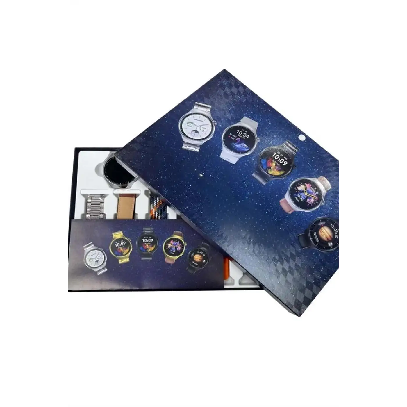 Unısex Yuvarlak Ekranlı 7 Kordonlu Akıllı Saat GPS Destekli Çoklu Kordon Seçeneği