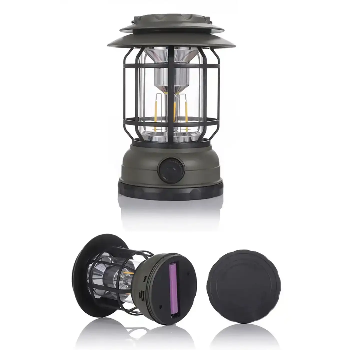 USB Şarjlı LED Kamp Lambası - Bluetooth Müzik Çalar, El Feneri ve Cep Telefonu Şarj Cihazı